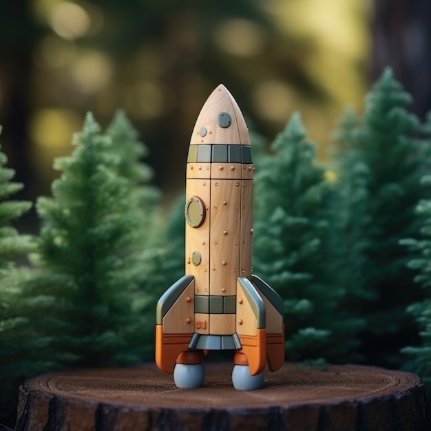 Widok 3D modelu rakiety kosmicznej