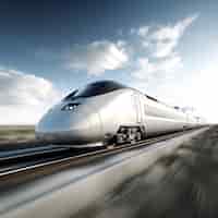 Bezpłatne zdjęcie widok 3d nowoczesnego pociągu dużych prędkości