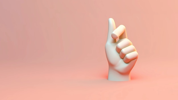 Bezpłatne zdjęcie widok 3d ręki pokazujący palce serca