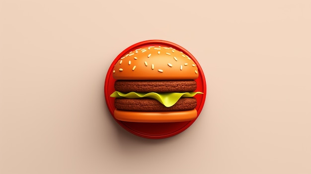 Bezpłatne zdjęcie widok 3d wyśmienicie wyglądającego burgera