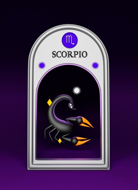 Widok 3d znaku zodiaku i astrologii