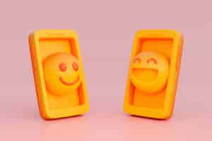 Bezpłatne zdjęcie widok 3d żółtego emoji