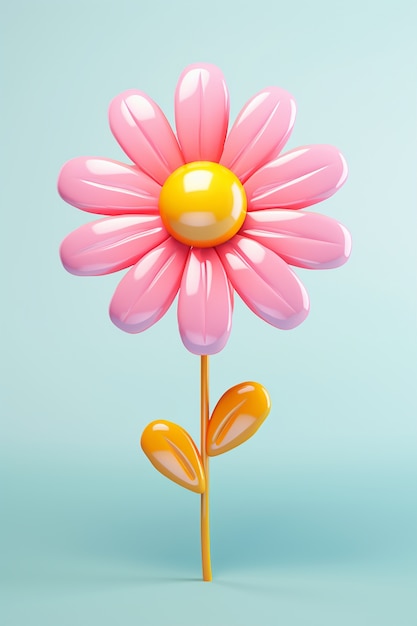 Widok abstrakcyjnego kwiatu 3d