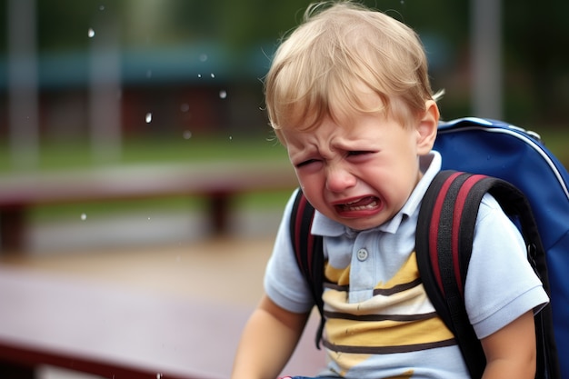 Widok dziecka cierpiącego z powodu nękania w szkole