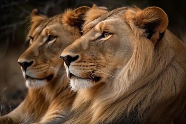 Bezpłatne zdjęcie widok dzikich lwów w przyrodzie