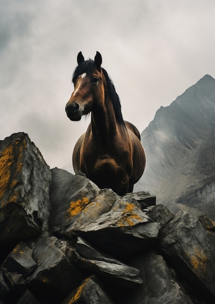 Widok dzikiego konia