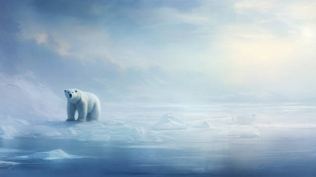 Widok dzikiego niedźwiedzia polarnego