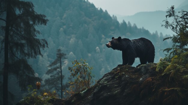 Widok dzikiego niedźwiedzia