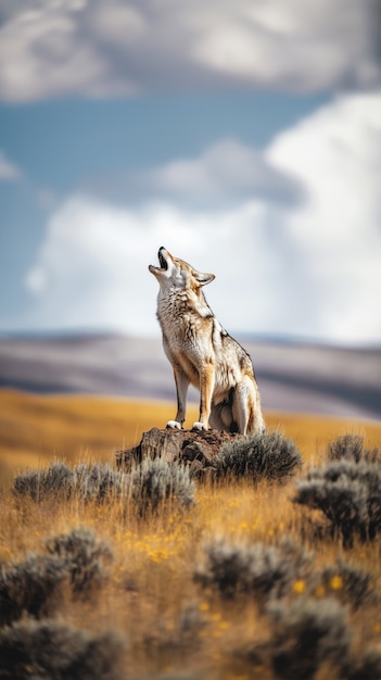 Bezpłatne zdjęcie widok dzikiego wilka