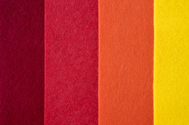 Widok filcowej tkaniny w różnych kolorach