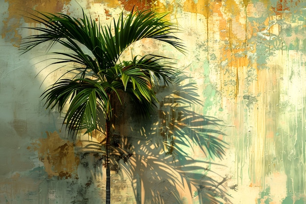 Widok gatunków palm z zielonymi liśćmi