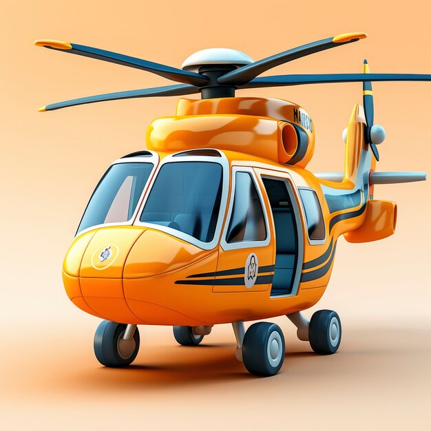 Widok graficznego helikoptera 3D