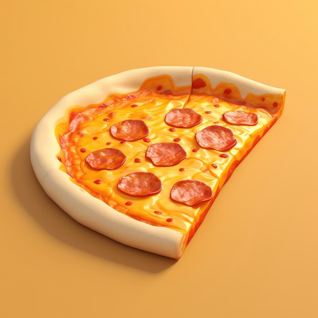 Bezpłatne zdjęcie widok graficznej pizzy 3d