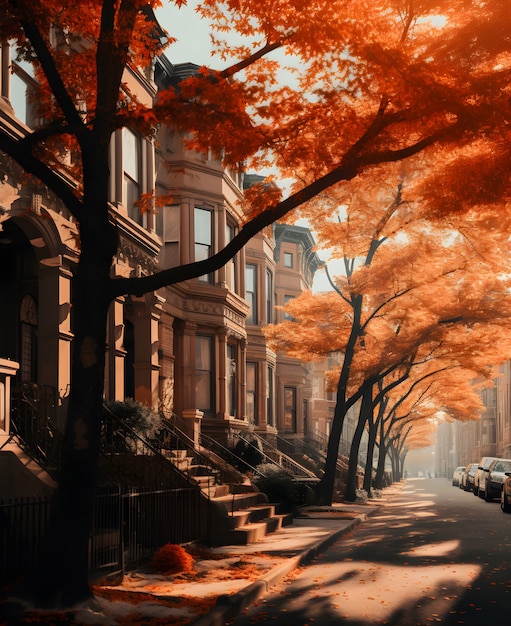 Widok jesieni w Nowym Jorku