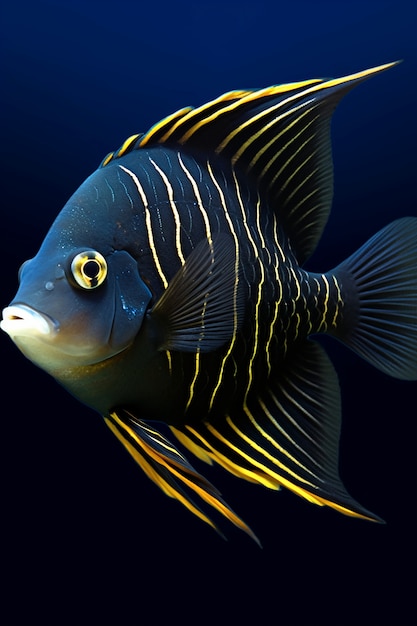 Bezpłatne zdjęcie widok kolorowych 3d ryb pływających pod wodą