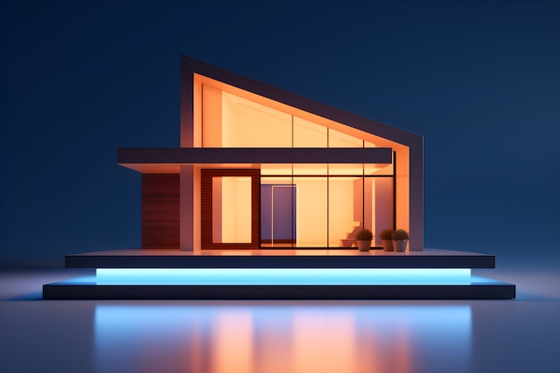 Bezpłatne zdjęcie widok modelu domu 3d