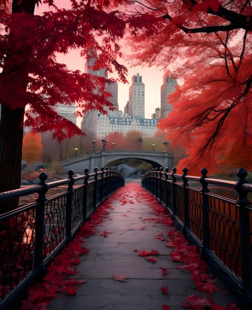 Bezpłatne zdjęcie widok na central park w nowym jorku