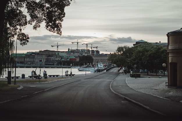 Widok na panoramę miasta. krajobrazy Sztokholmu w Szwecji.