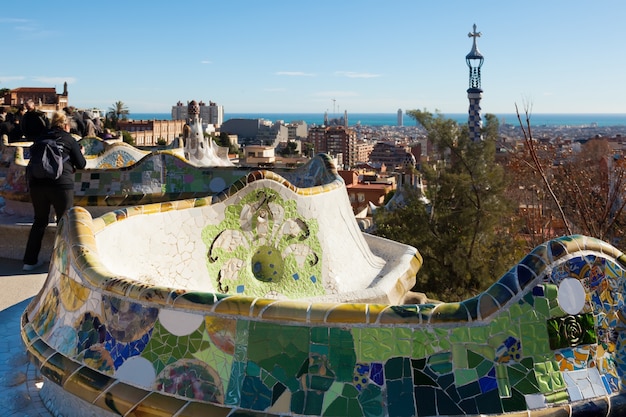 Bezpłatne zdjęcie widok na park guell