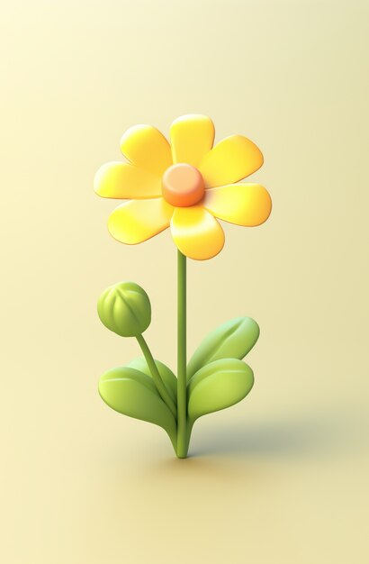 Widok na piękny abstrakcyjny kwiat 3d