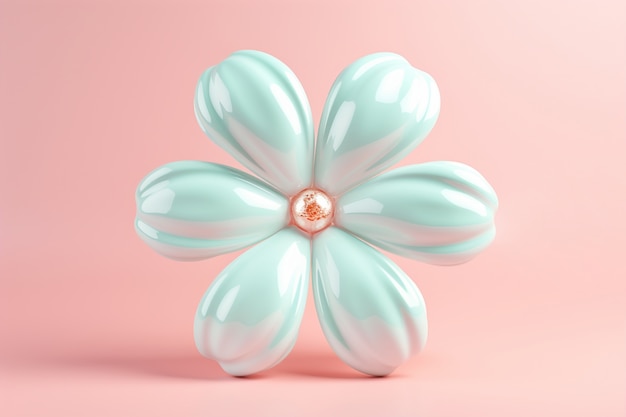 Widok na piękny kwiat 3D