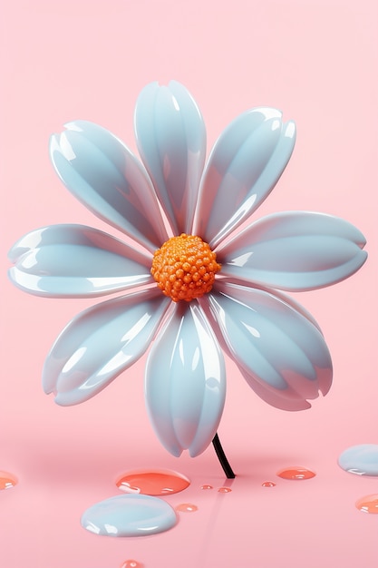 Bezpłatne zdjęcie widok na piękny kwiat 3d