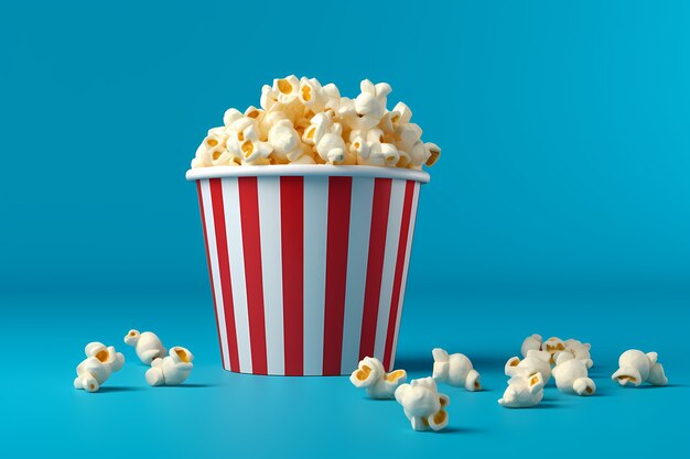 Widok na popcorn kinowy 3D