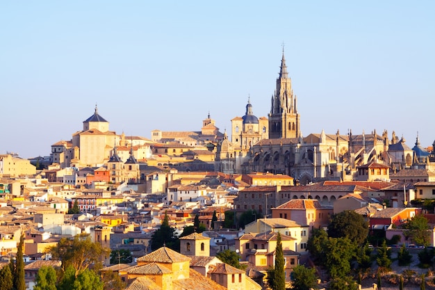 Bezpłatne zdjęcie widok na stare miasto i katedrę. toledo