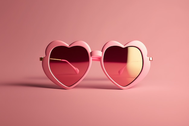 Bezpłatne zdjęcie widok okularów przeciwsłonecznych w kształcie serca