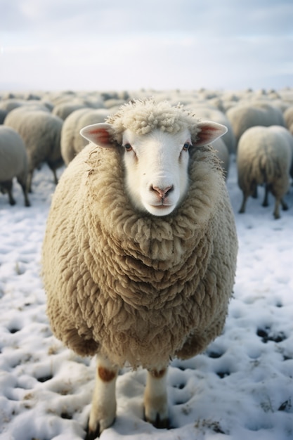 Bezpłatne zdjęcie widok owiec na zewnątrz w przyrodzie