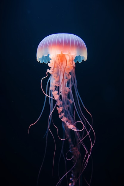 Bezpłatne zdjęcie widok pięknej meduzy pływającej w wodzie