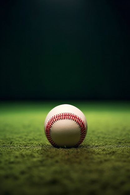 Widok piłki baseballowej z przestrzenią do kopiowania