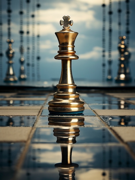 Bezpłatne zdjęcie widok pojedynczej figury szachowej