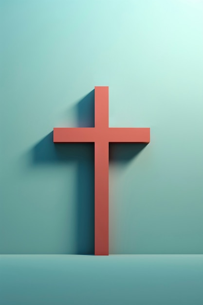 Widok prostego 3D krzyża religijnego