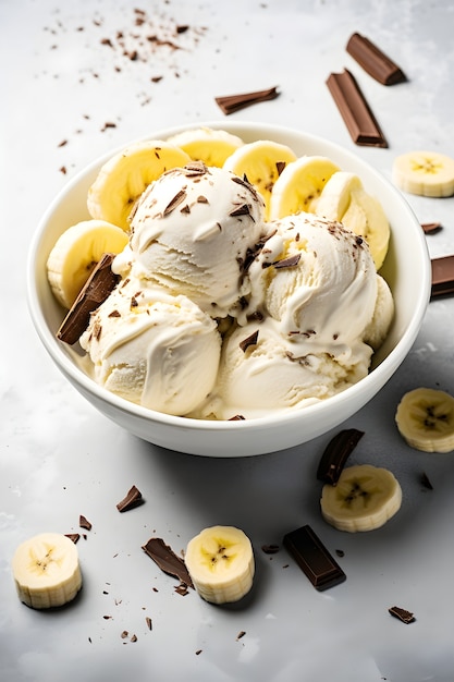 Bezpłatne zdjęcie widok pysznego mrożonego deseru lodowego z bananami