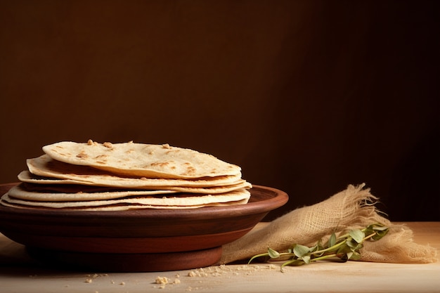 Widok pysznego naan