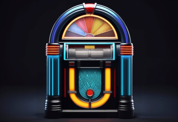 Bezpłatne zdjęcie widok retro jukebox muzycznej maszyny