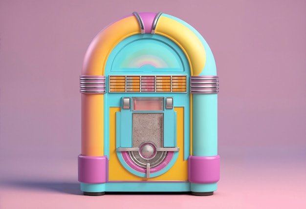 Widok retro jukebox muzycznej maszyny