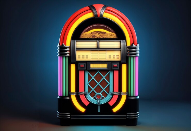 Bezpłatny plik Zdjęcie widok retro wyglądu jukebox maszyny