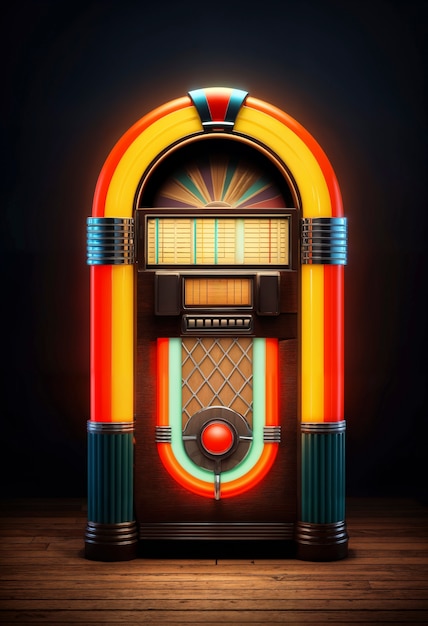 Widok retro wyglądu jukebox maszyny