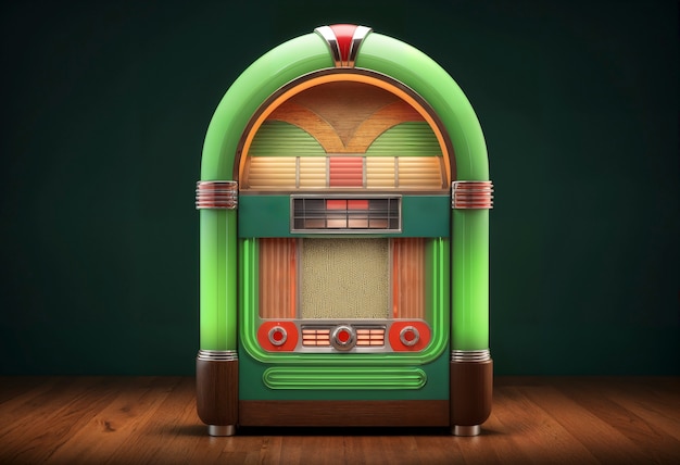 Bezpłatne zdjęcie widok retro wyglądu jukebox maszyny