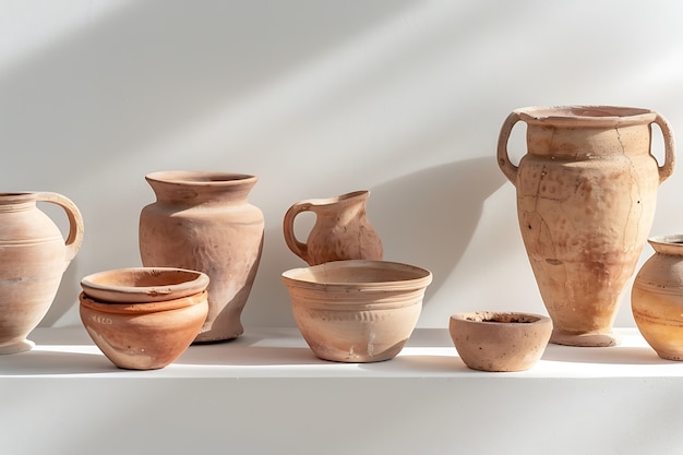 Bezpłatne zdjęcie widok starożytnych naczyń ceramicznych i ceramiki