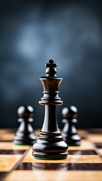 Widok trzech figur szachowych