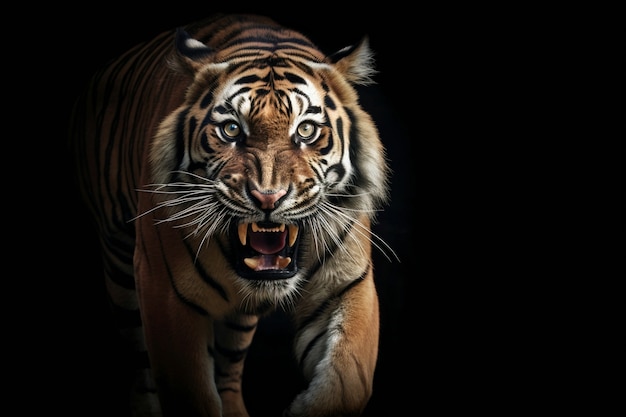 Bezpłatne zdjęcie widok wściekłego tygrysa