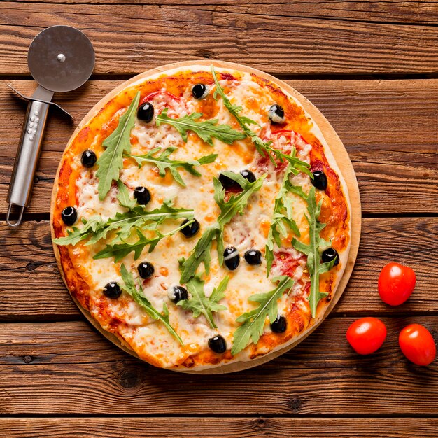 Widok z góry koncepcji pysznej pizzy