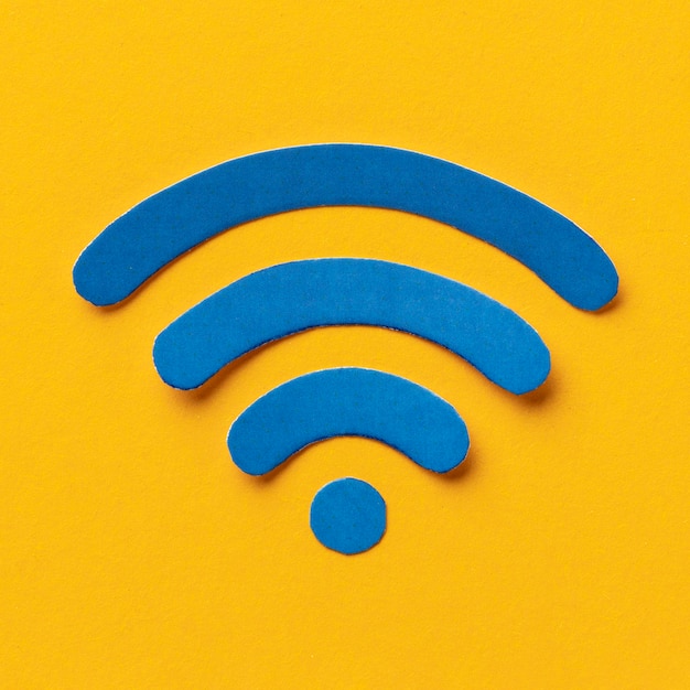 Bezpłatne zdjęcie widok z góry na symbol wi-fi
