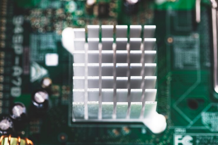 Bezpłatny plik Zdjęcie widok z góry radiator w obwodzie płyty głównej