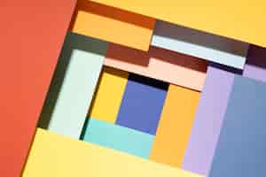 Bezpłatne zdjęcie widok z góry układ kolorowych kwadratów