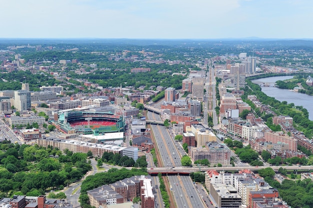 Widok z lotu ptaka na miasto Boston
