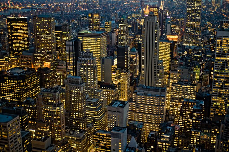Bezpłatny plik Zdjęcie widok z lotu ptaka na nowy jork na manhattanie w usa